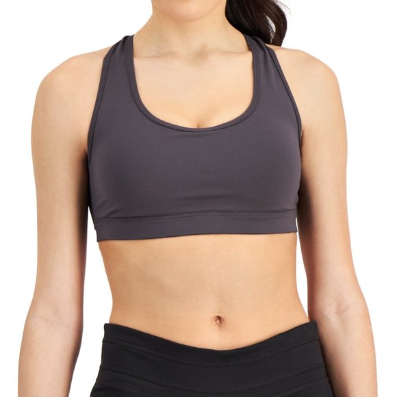 NWT ID Ideology Performance Medium Impact Sports Bra Charcoal Size 1X $40 A511 - Picture 1 of 2